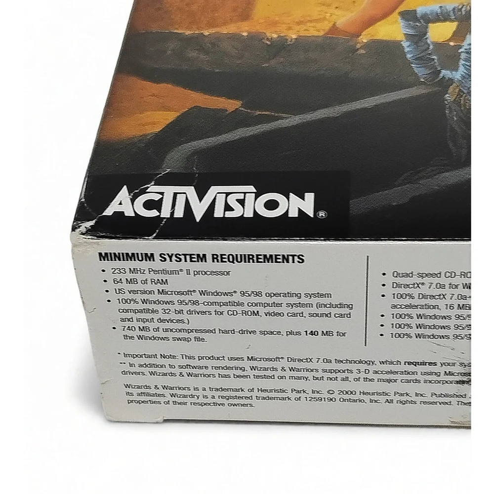 Wizards & Warriors PC CD-ROM Big Box Activision RPG D.W. Bradley Retro Gaming PC